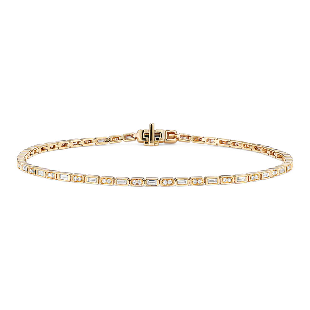 Alternating Baguette Diamond Tennis Bracelet