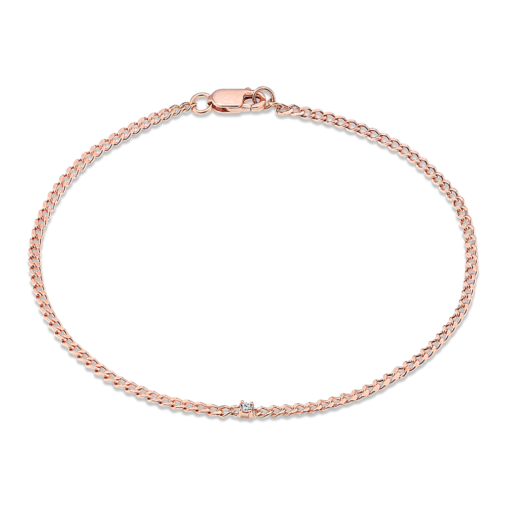 Diamond Accent Curb Chain Bracelet