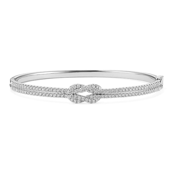 Knotted Diamond Pave Bangle Bracelet