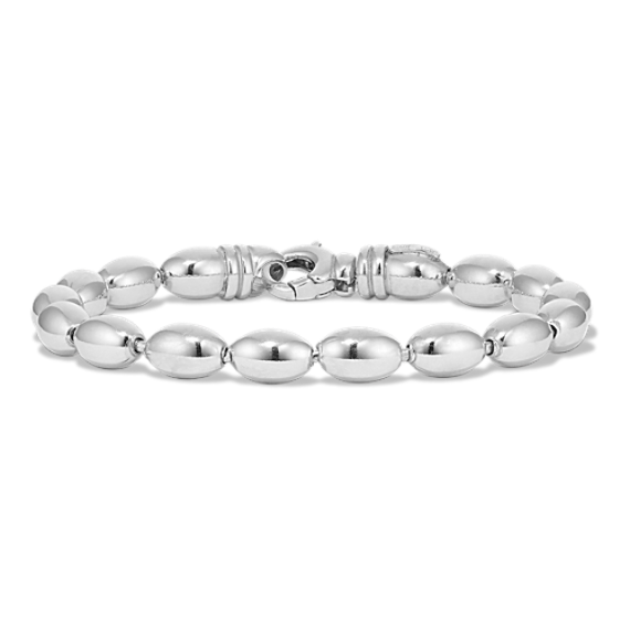 Sterling Silver Oval Bead Bracelet