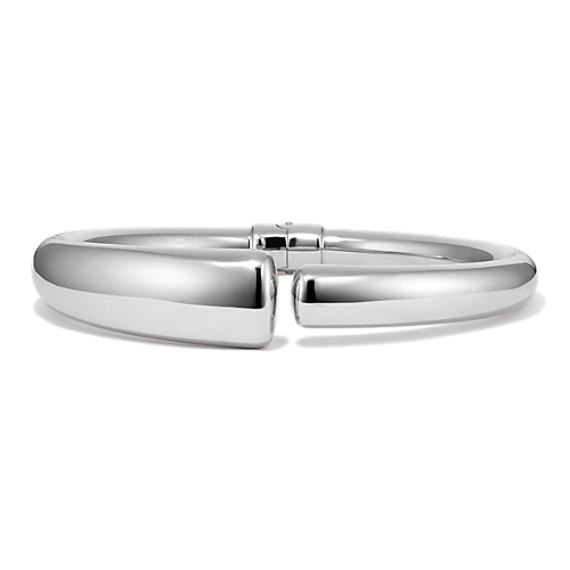 Asymmetrical Sterling Silver Bangle Bracelet 