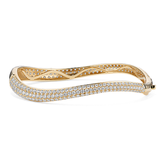 Wavy Diamond Pave Bangle Bracelet