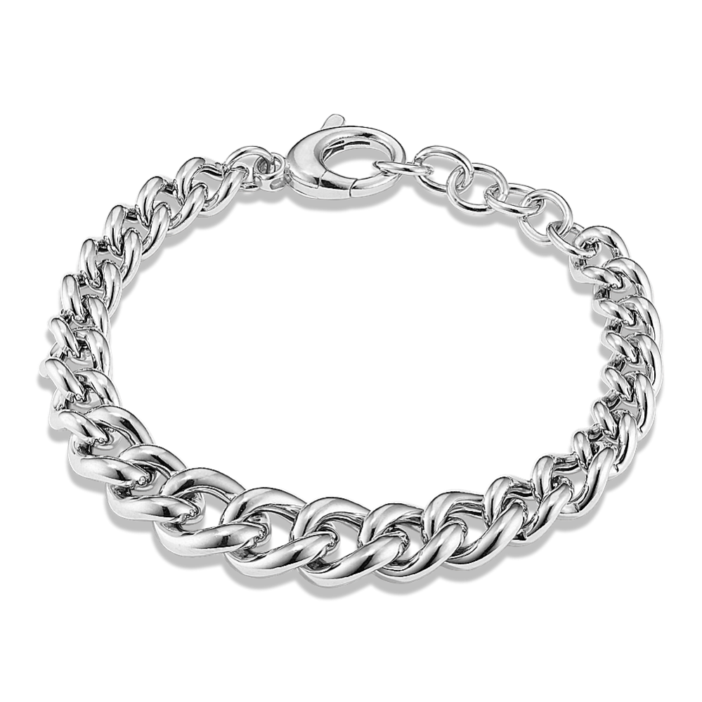7'' Graduated Sterling Silver Curb Chain Bracelet