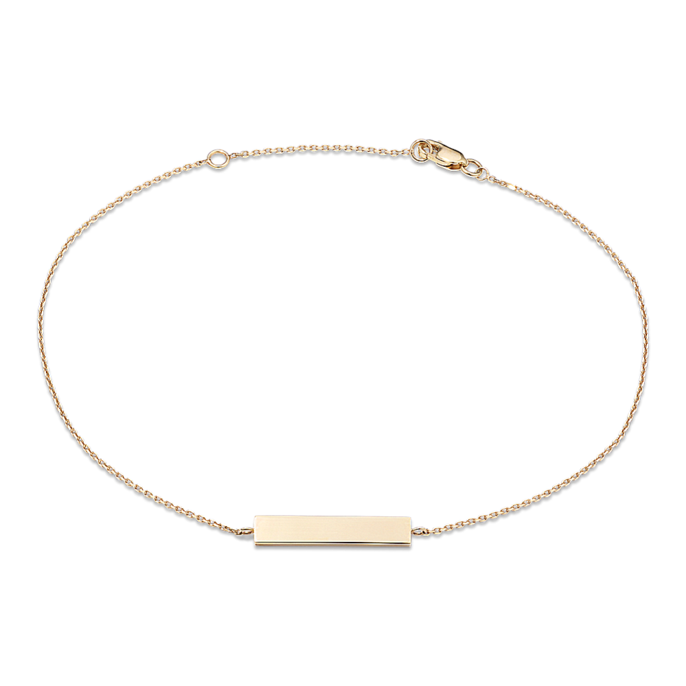 14K Yellow Gold Petite Bar Bracelet