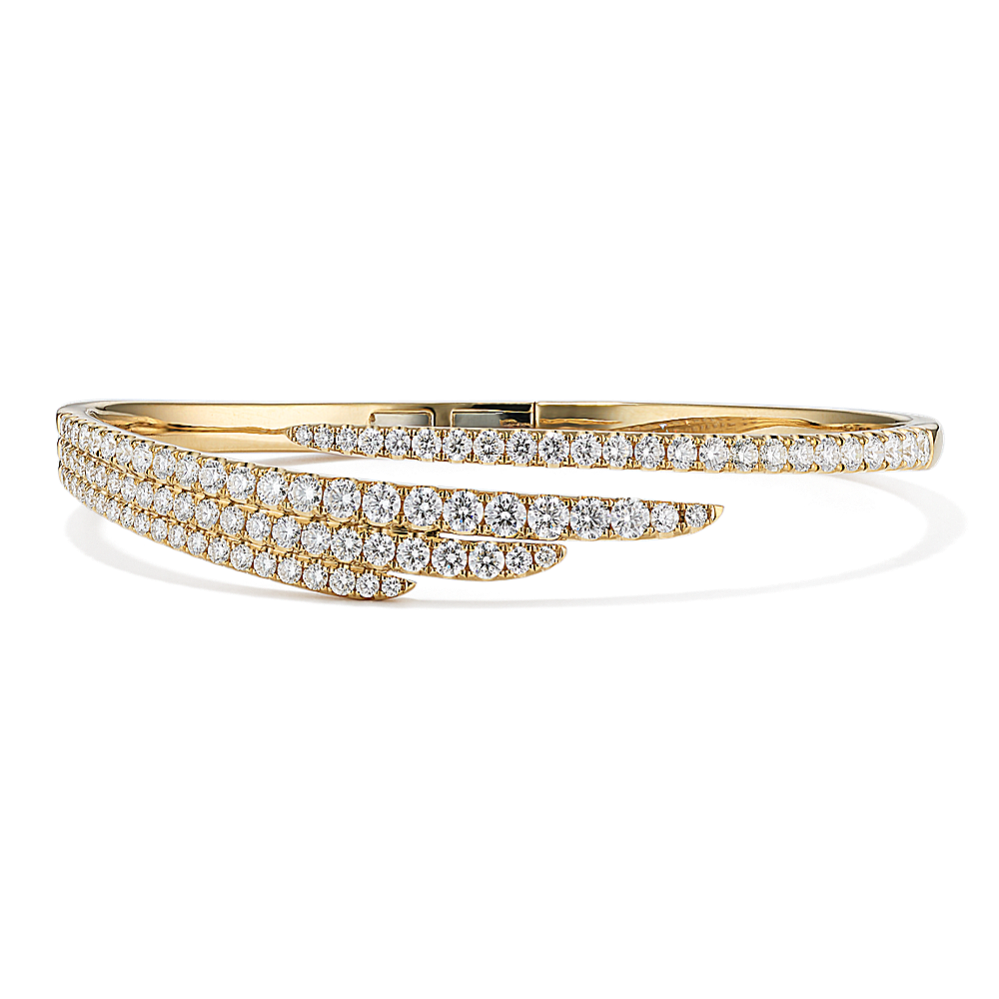 Feather 3 tcw Diamond Bangle Bracelet