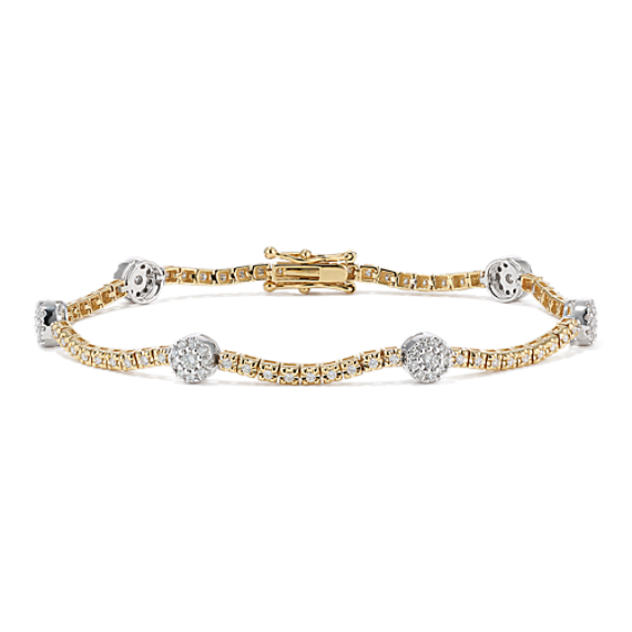 Diamond Cluster Station Tennis Bracelet