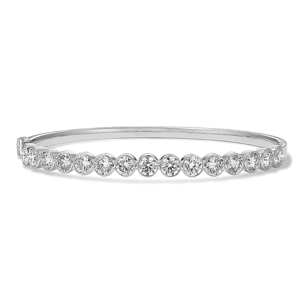 5 tcw Bezel-Set Lab-Grown Diamond Bangle Bracelet