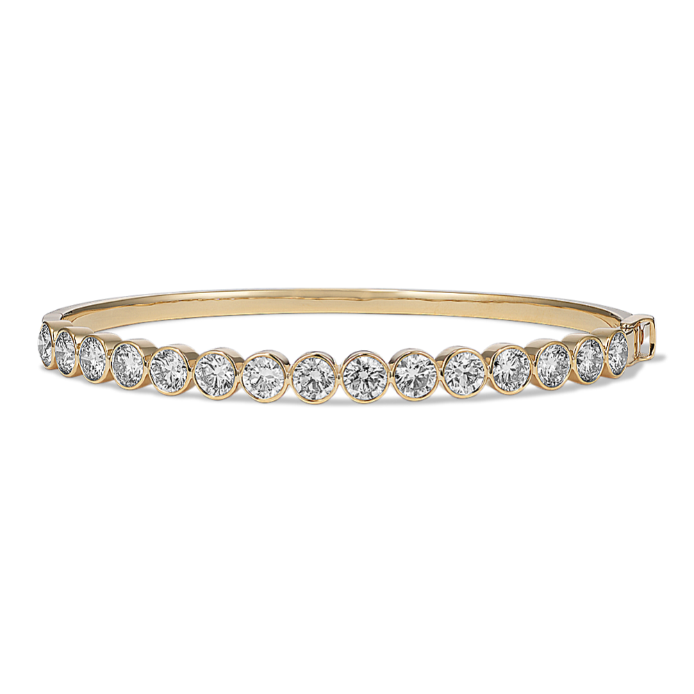 5 tcw Bezel-Set Lab-Grown Diamond Bangle Bracelet