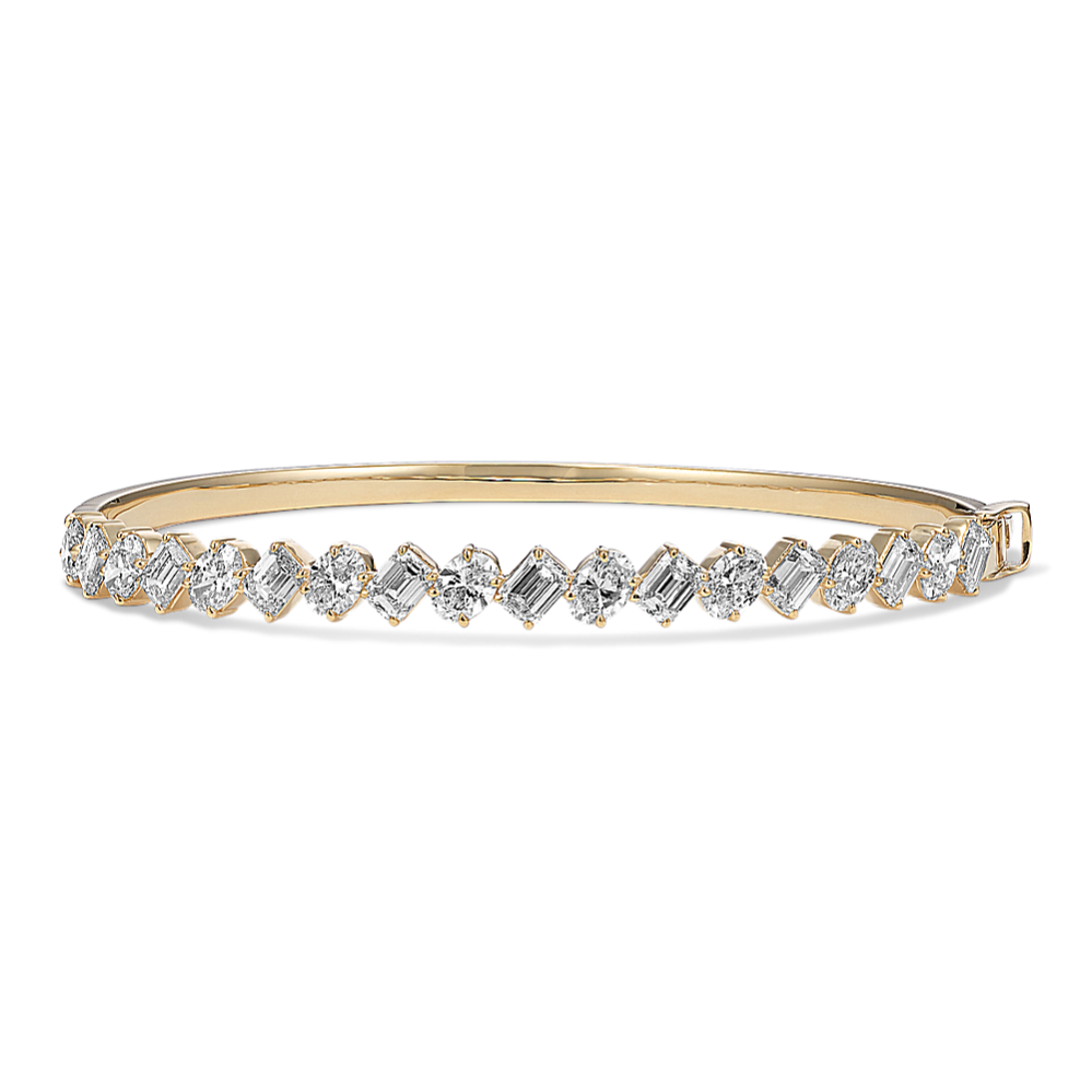 Diagonal 5 tcw Lab-Grown Diamond Bangle Bracelet