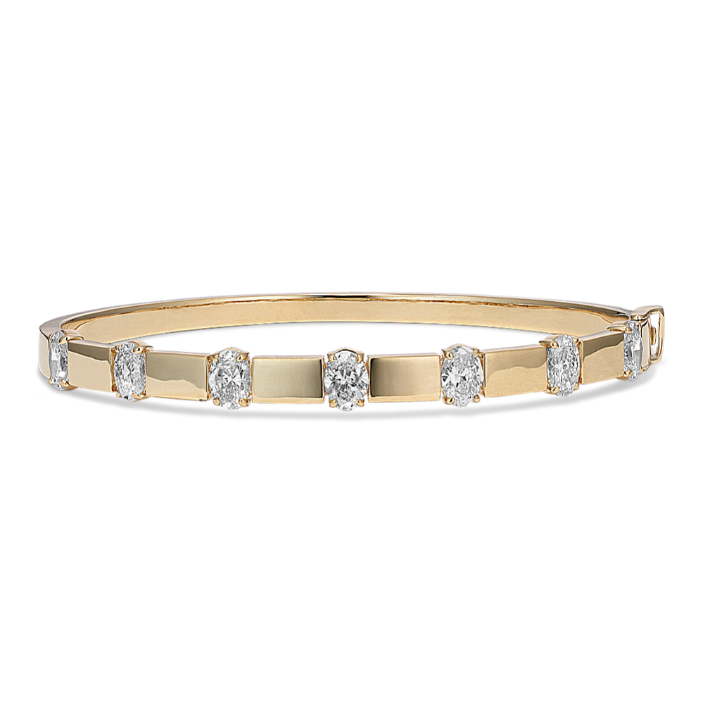 Oval Lab-Grown Diamond Bangle Bracelet