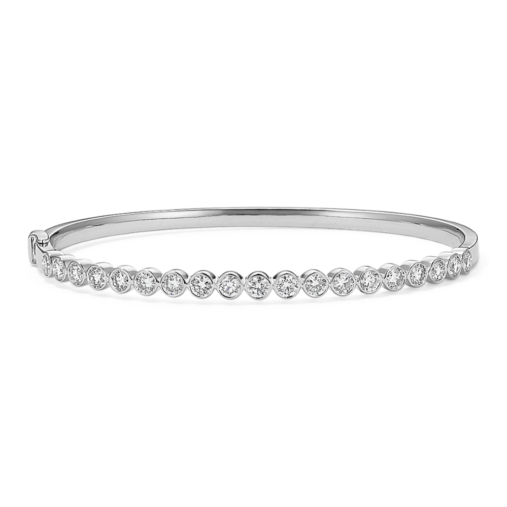 2 tcw Bezel-Set Lab-Grown Diamond Bangle Bracelet