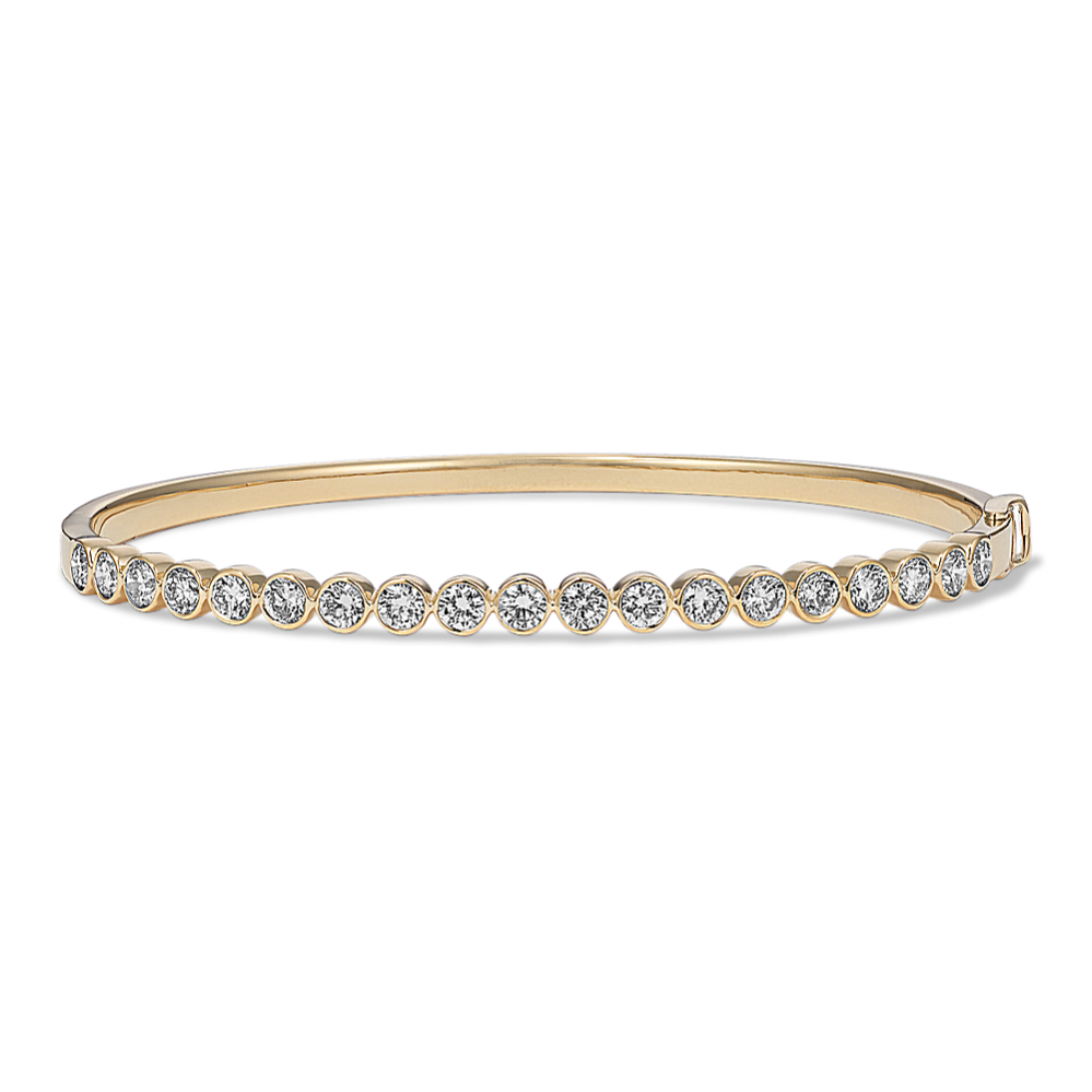 2 tcw Bezel-Set Lab-Grown Diamond Bangle Bracelet