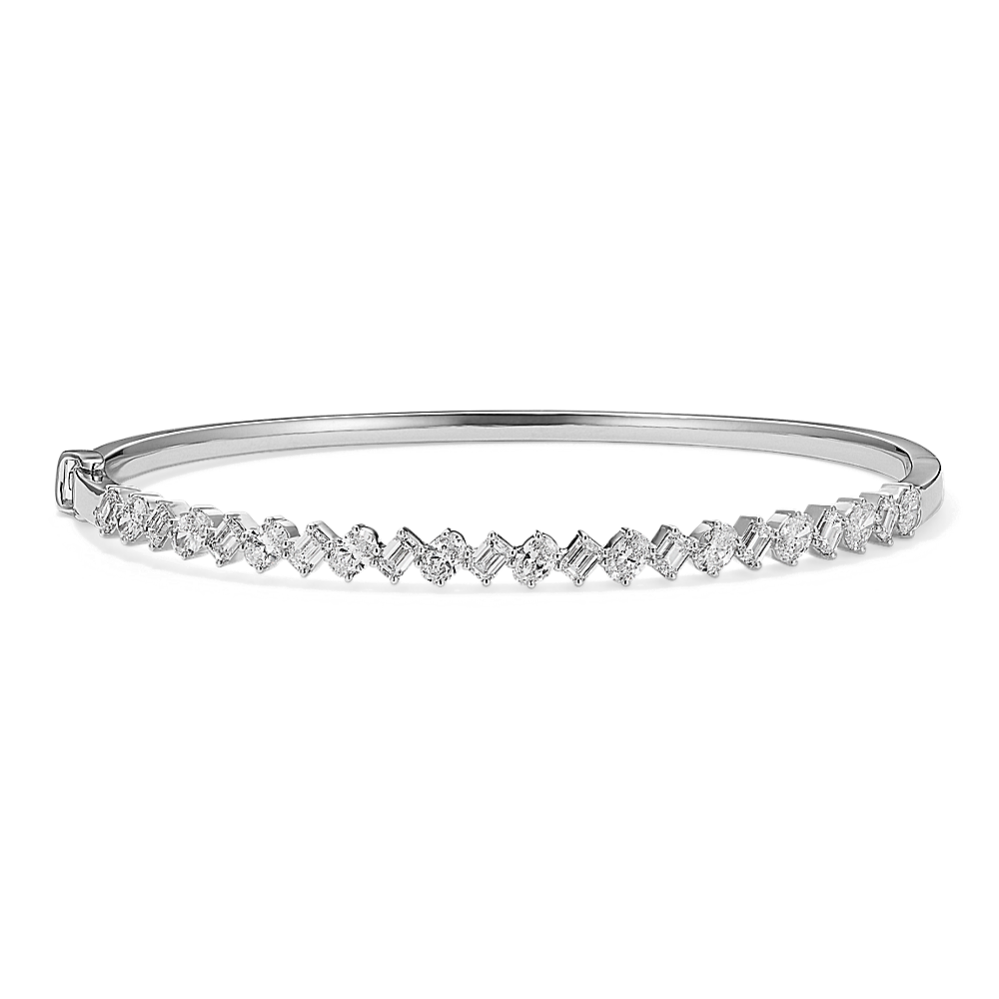Diagonal 2 tcw Lab-Grown Diamond Bangle Bracelet
