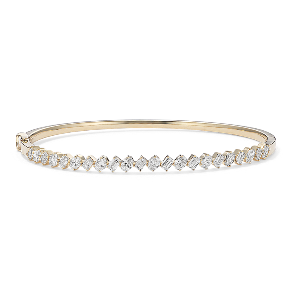 Diagonal 2 tcw Lab-Grown Diamond Bangle Bracelet