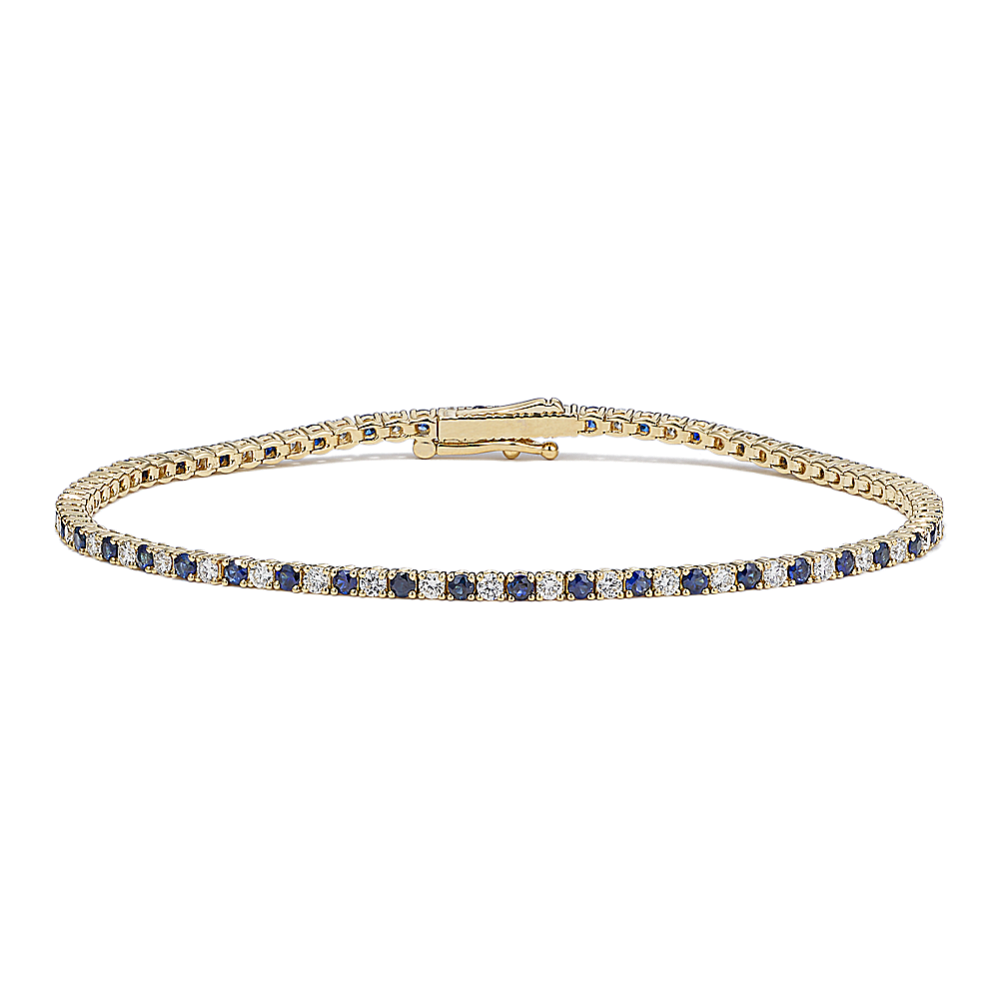2 tcw Sapphire & Diamond Tennis Bracelet