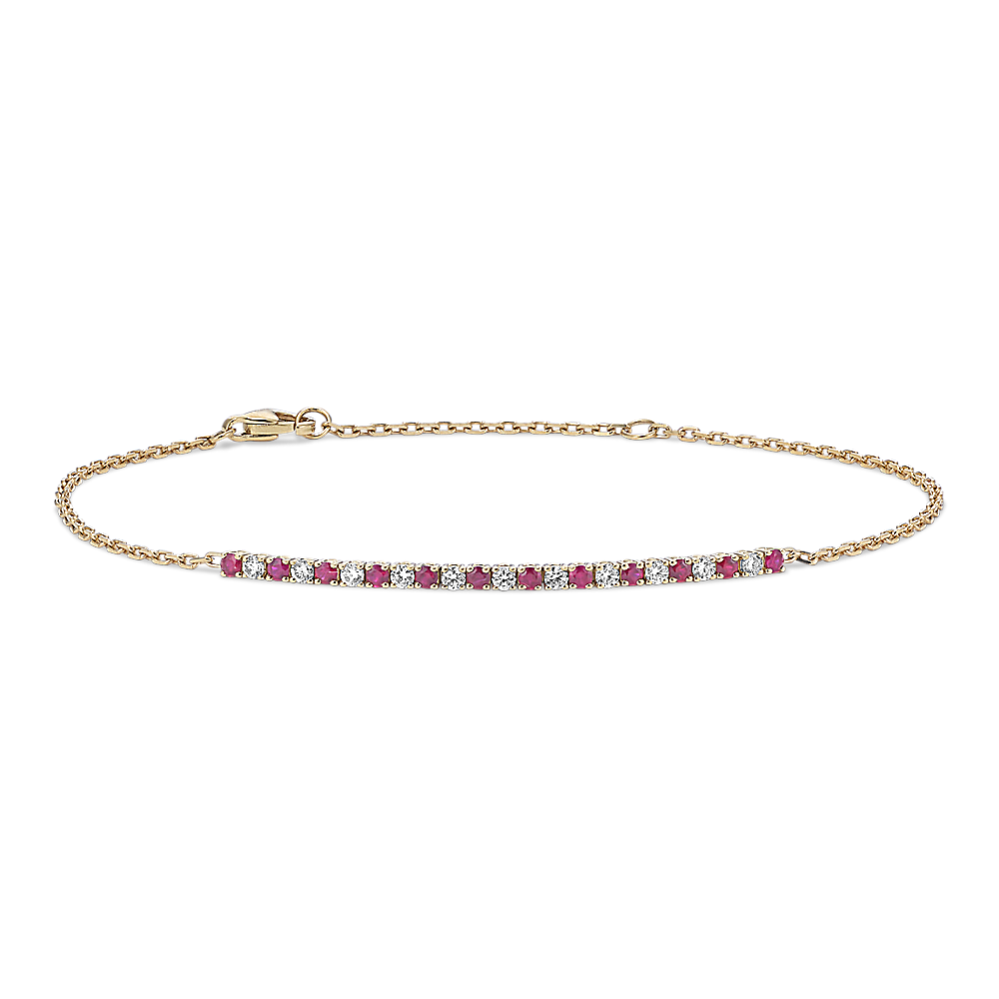 Ruby & Diamond Half Tennis Bracelet