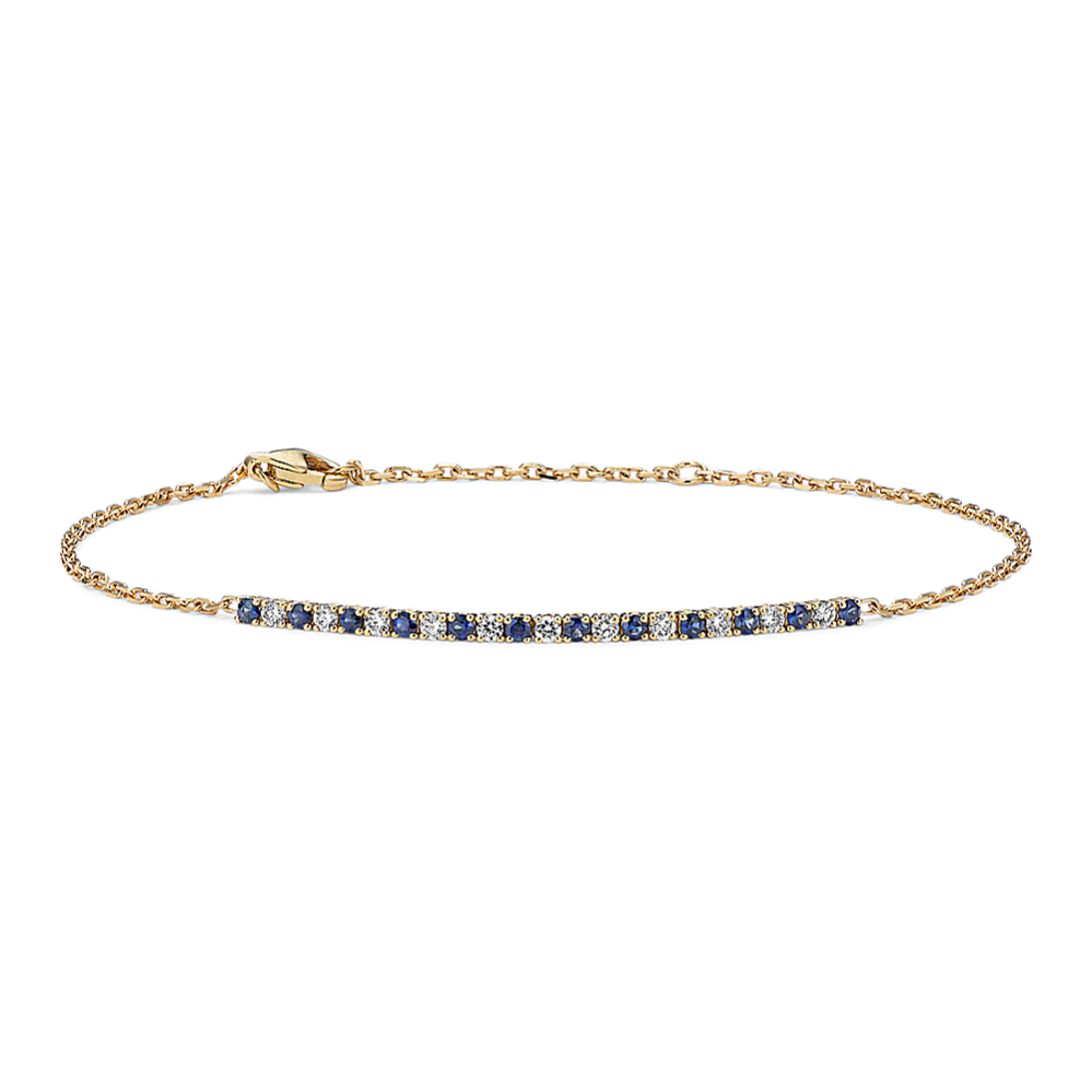 Sapphire & Diamond Half Tennis Bracelet