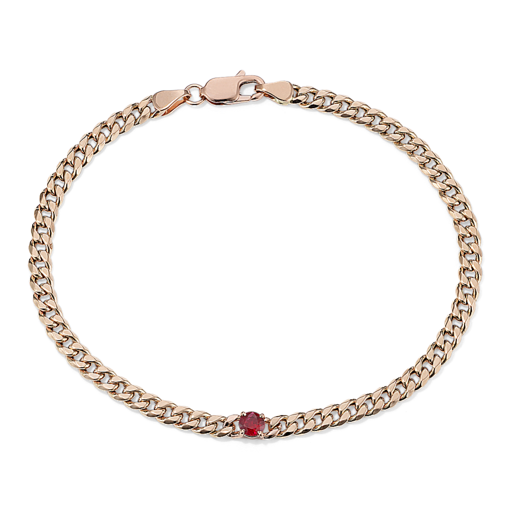 Ruby Curb Chain Bracelet