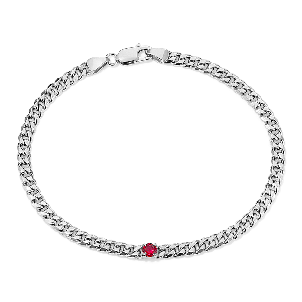 Ruby Curb Chain Bracelet