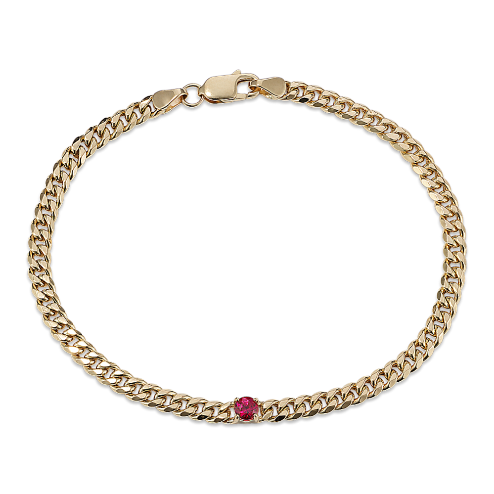 Ruby Curb Chain Bracelet