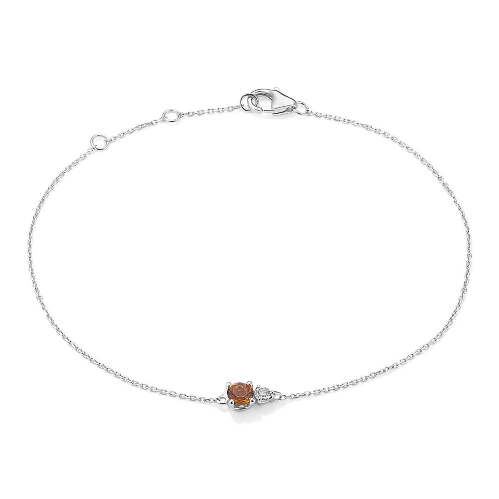 Toi et Moi Citrine & White Sapphire Bracelet