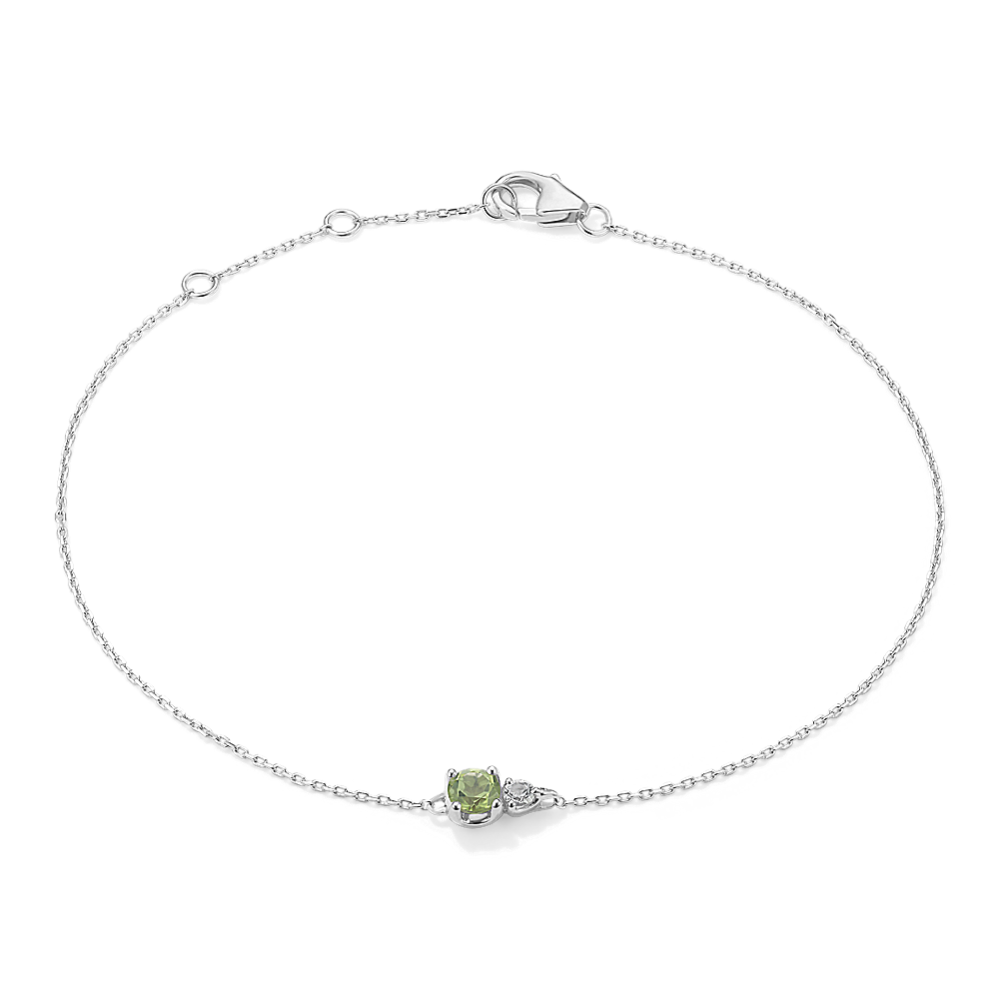 Toi et Moi Peridot & White Sapphire Bracelet