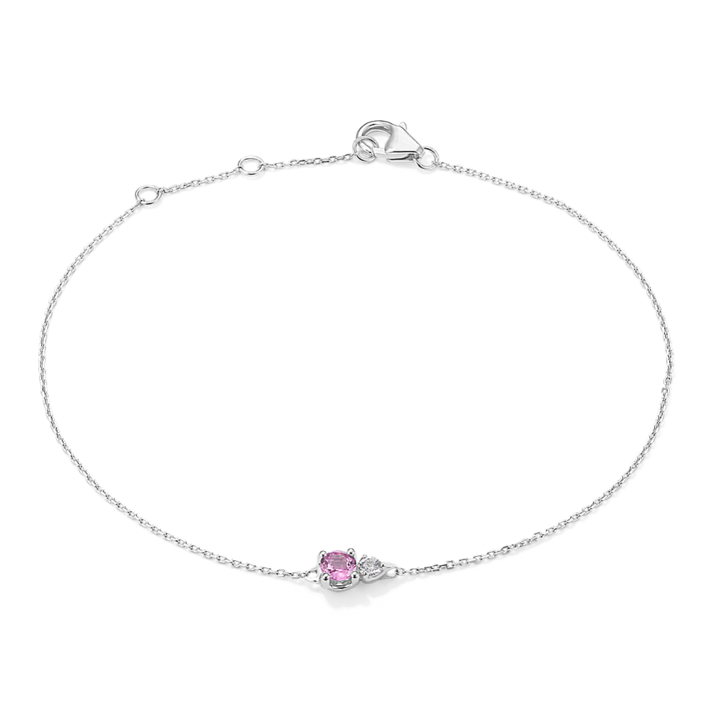 Toi et Moi Pink & White Sapphire Bracelet