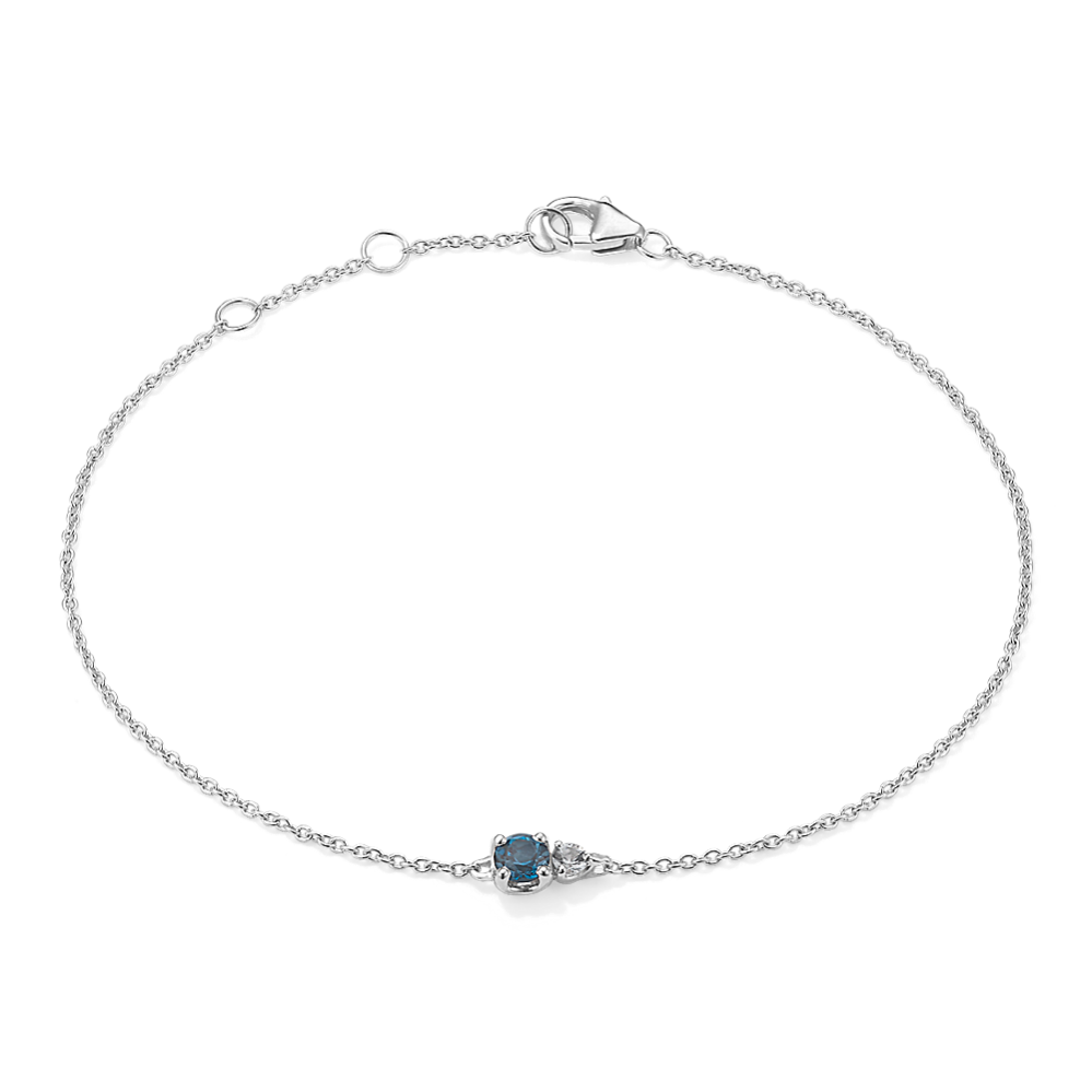 Toi et Moi Blue Topaz & White Sapphire Bracelet