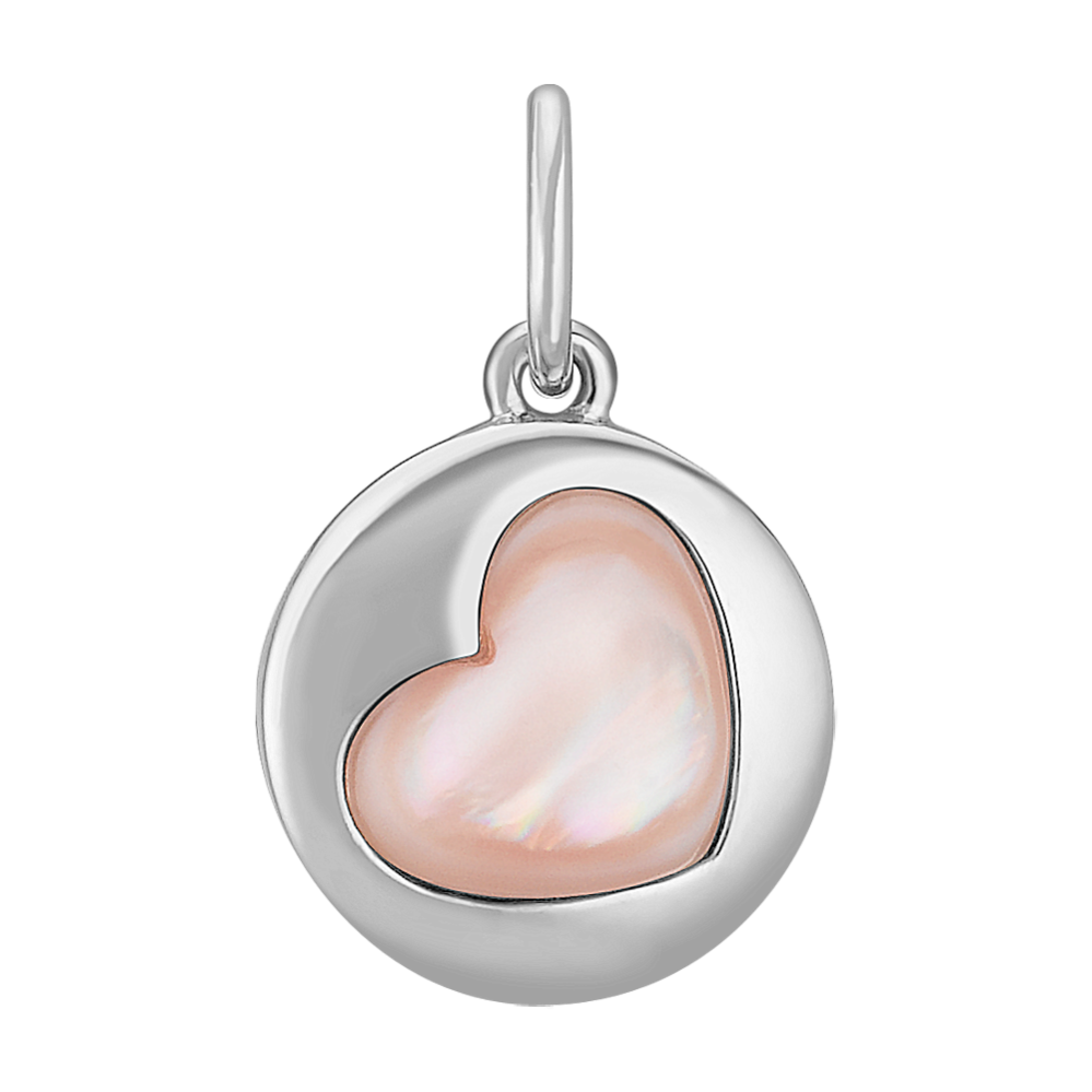 14k White Gold Charm with Mother of Pearl