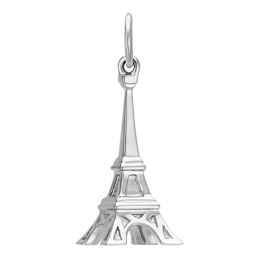 14k White Gold Eiffel Tower Charm