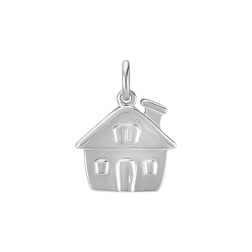 14k White Gold House Charm