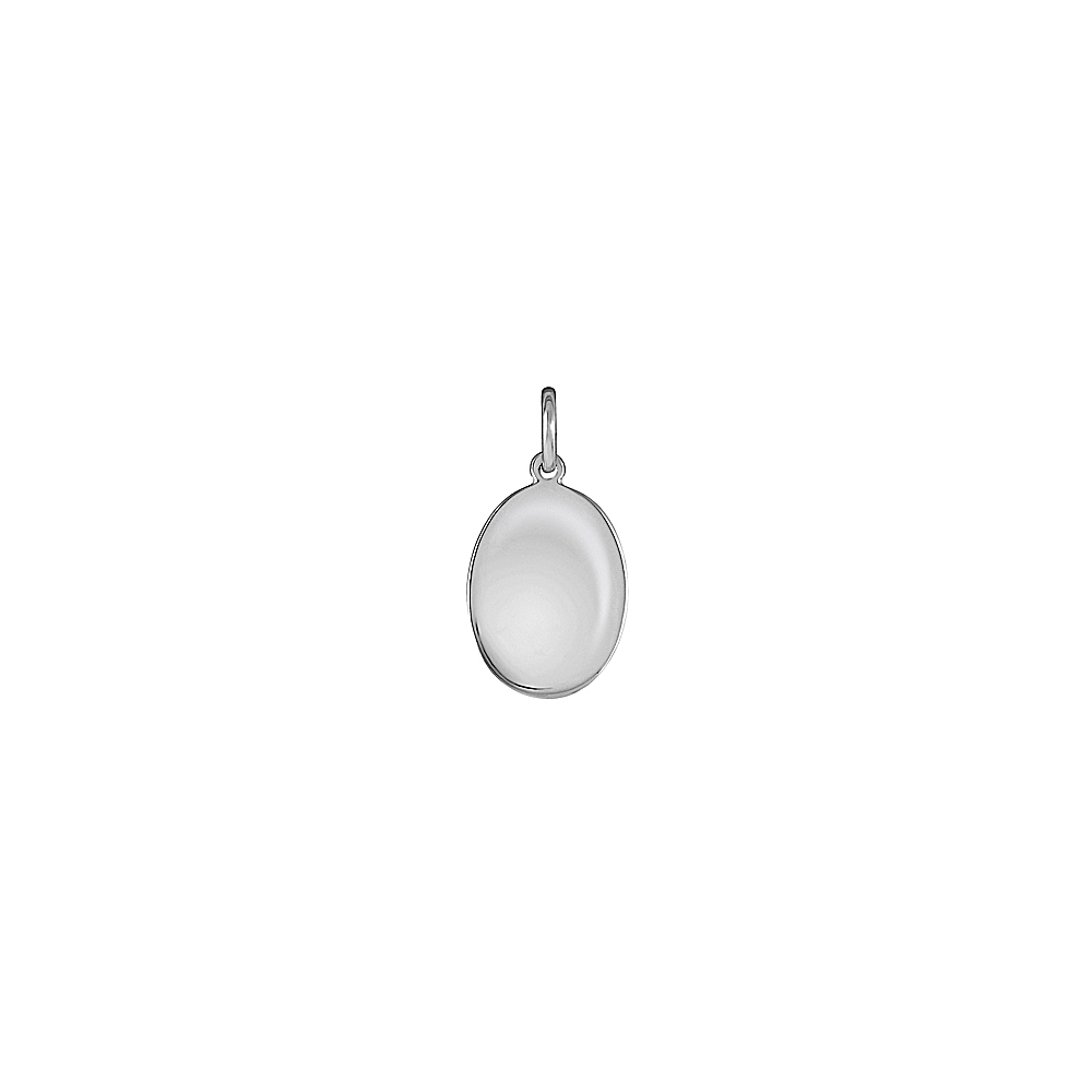 14k White Gold Oval Charm Shane Co.