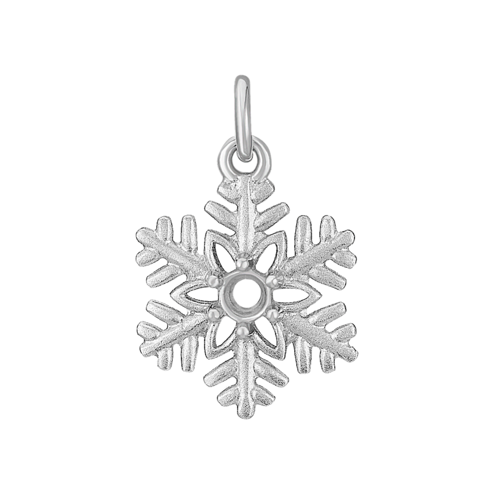 14k White Gold Snowflake Charm