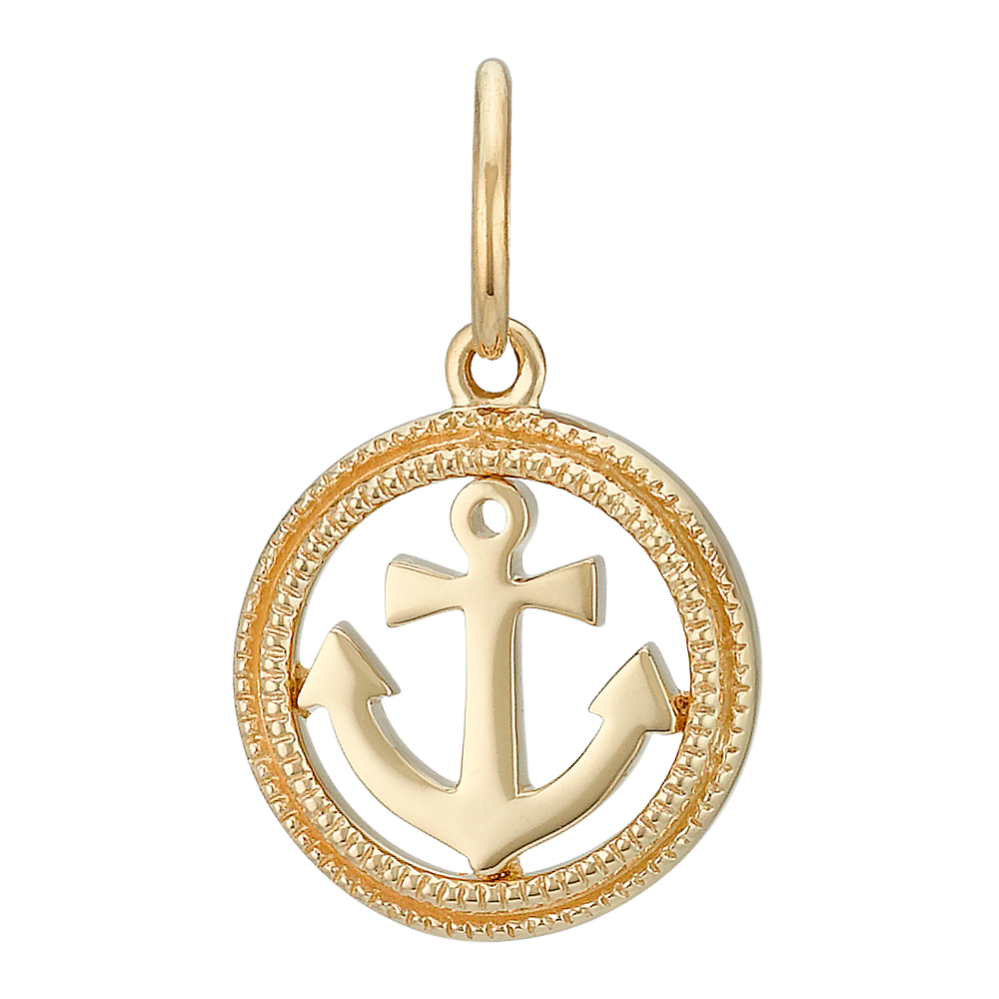 14k Yellow Gold Anchor Charm