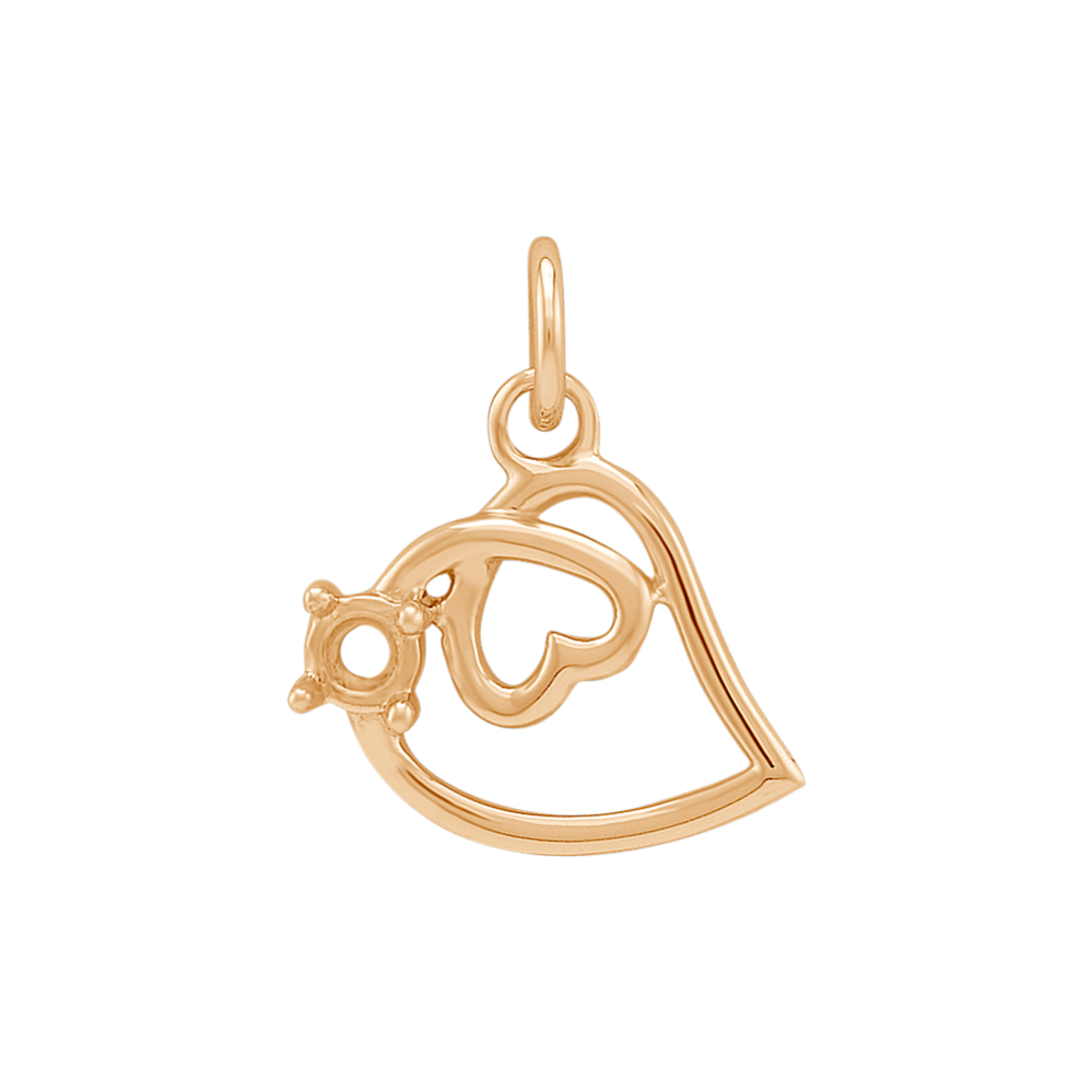 14k Yellow Gold Double-Heart Charm