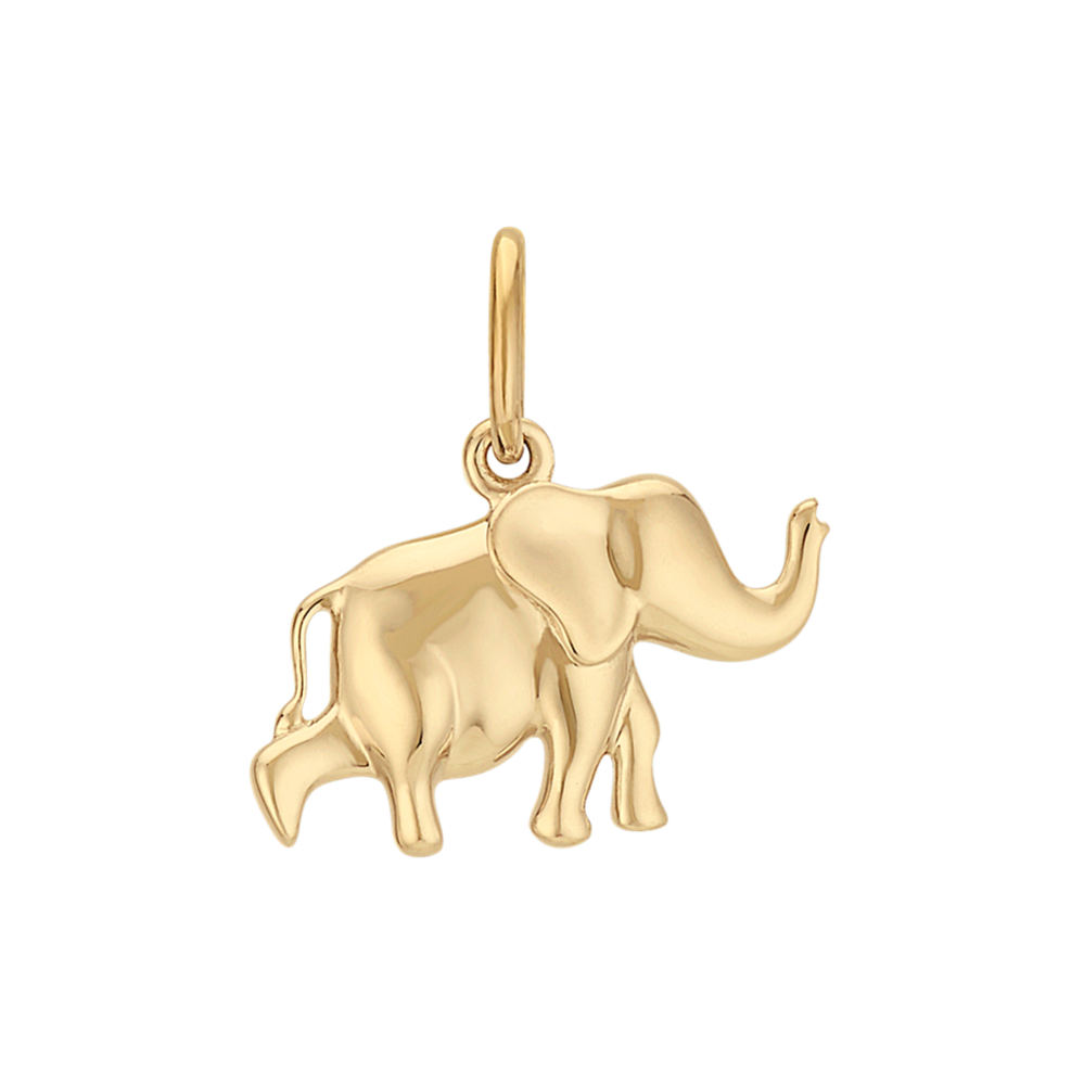 14k Yellow Gold Elephant Charm