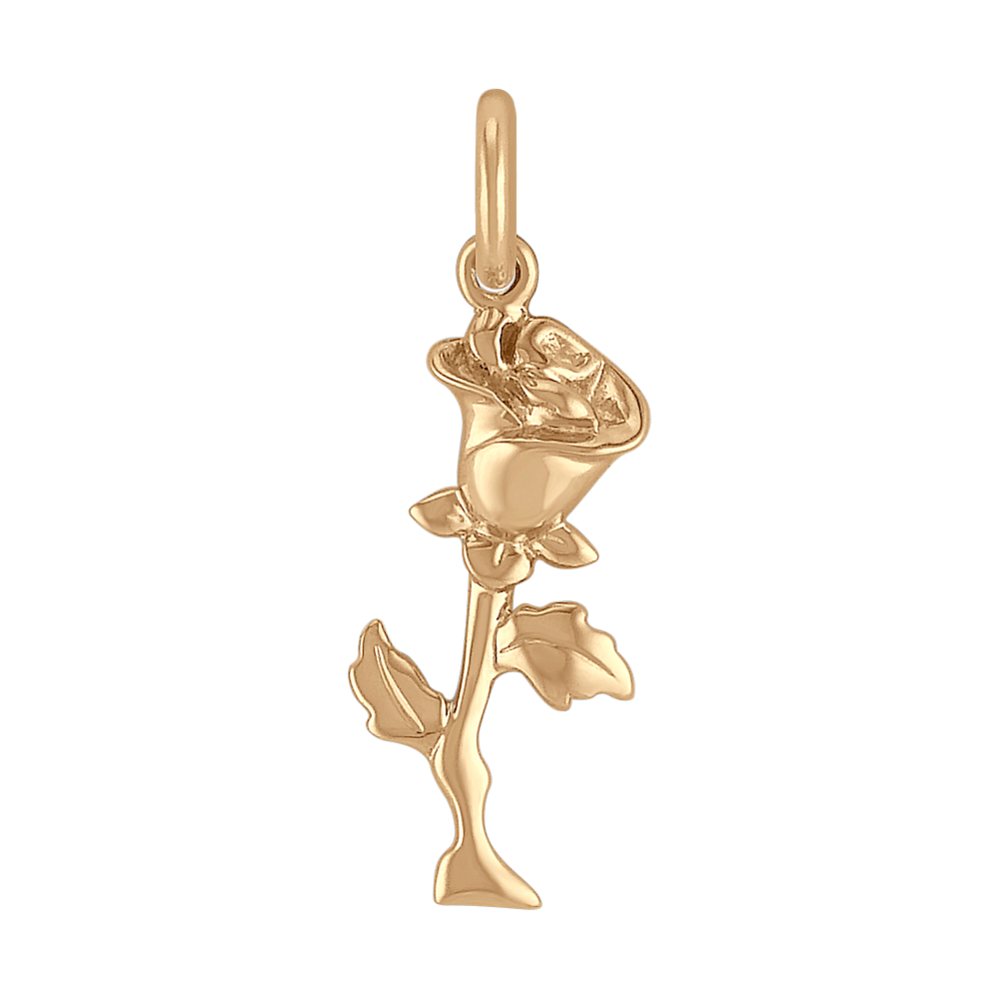 14k Yellow Gold Rose Charm