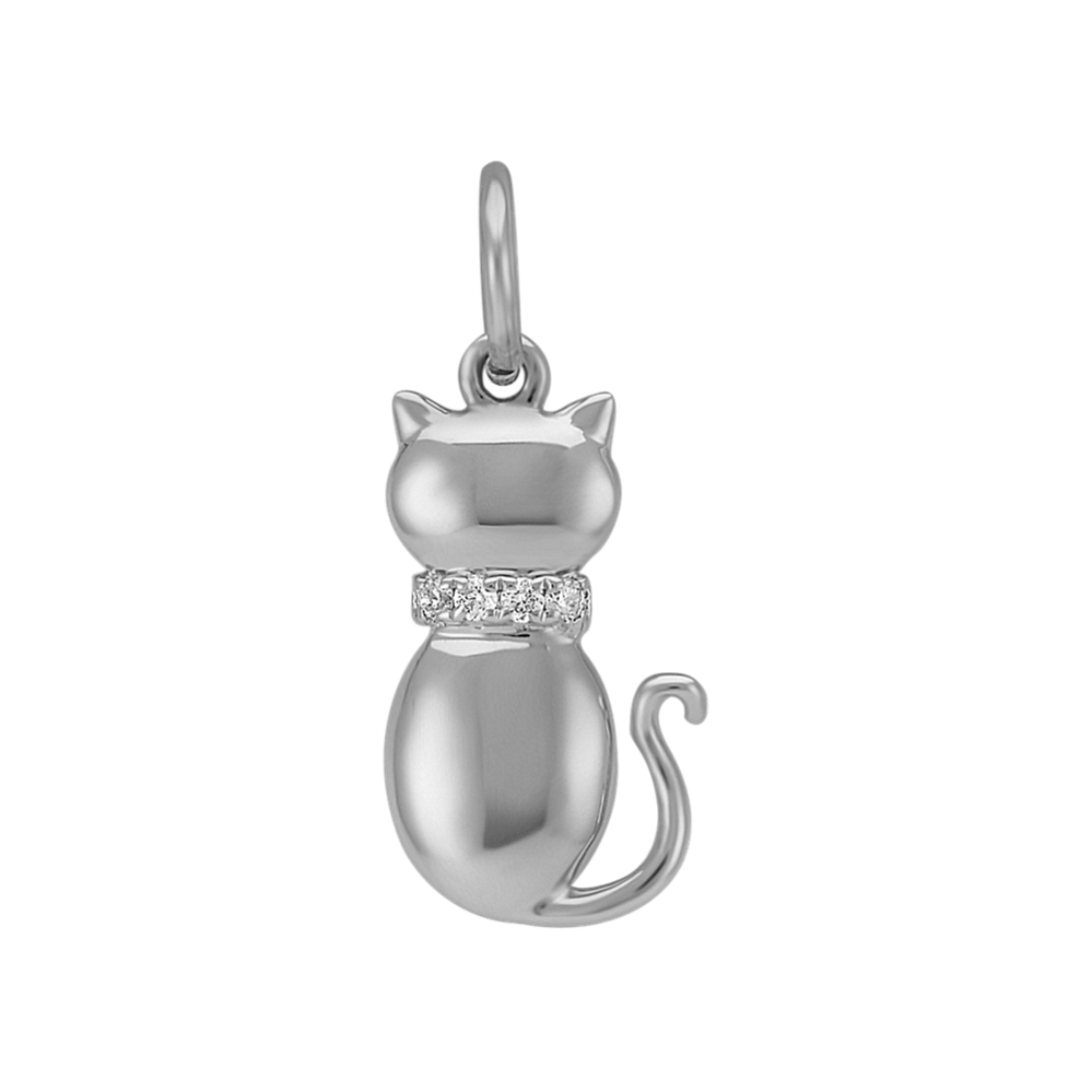 Round Diamond Cat Charm