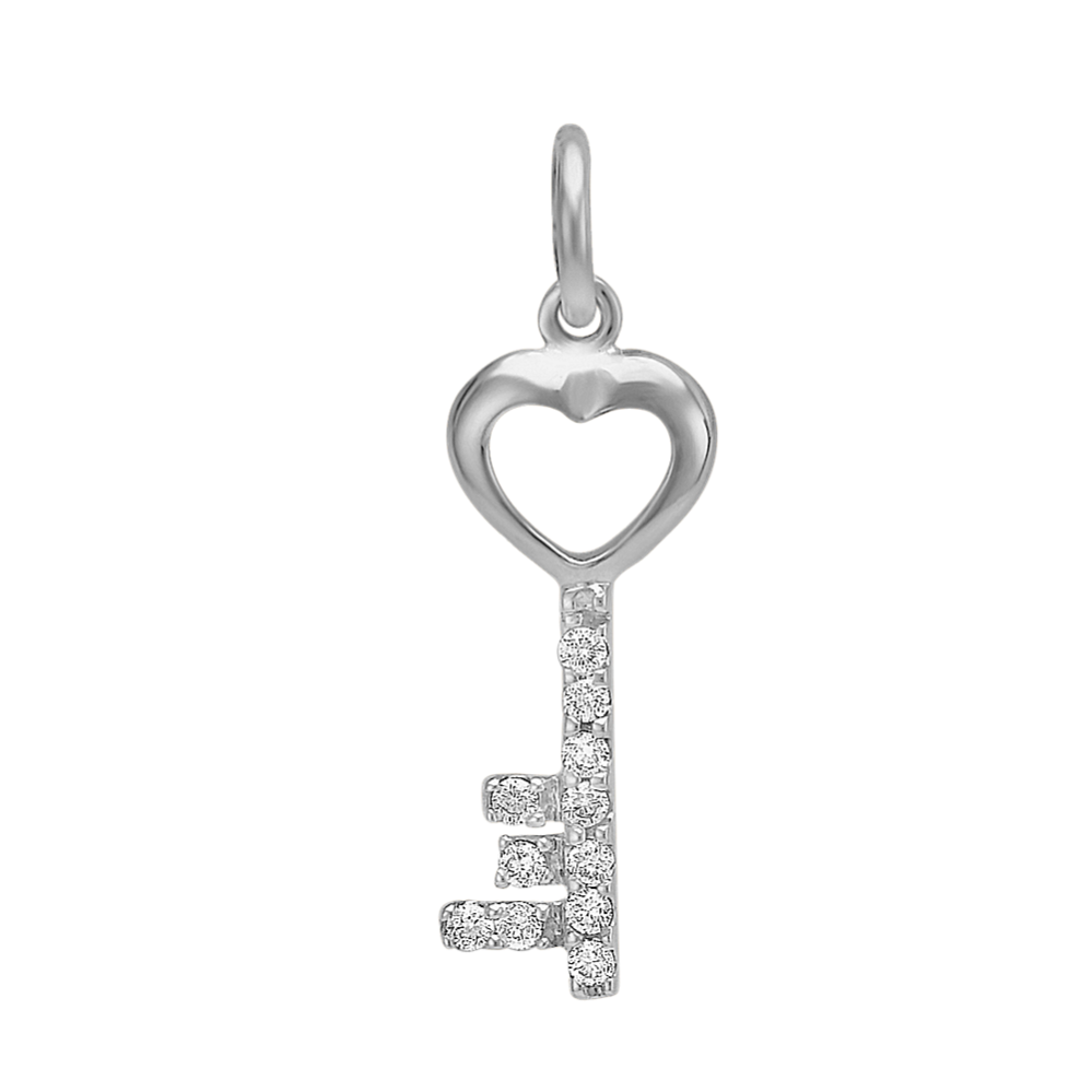 Round Diamond Key Charm