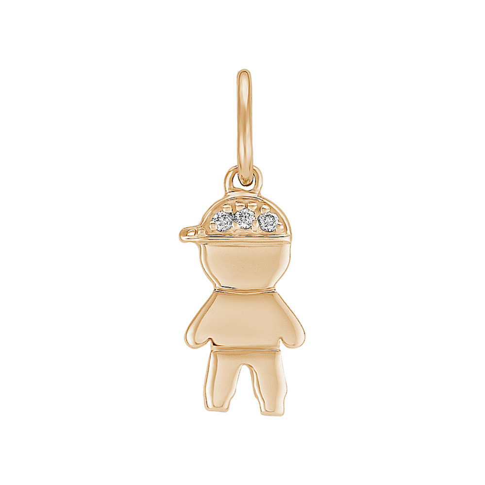 Round Diamond Little Boy Charm