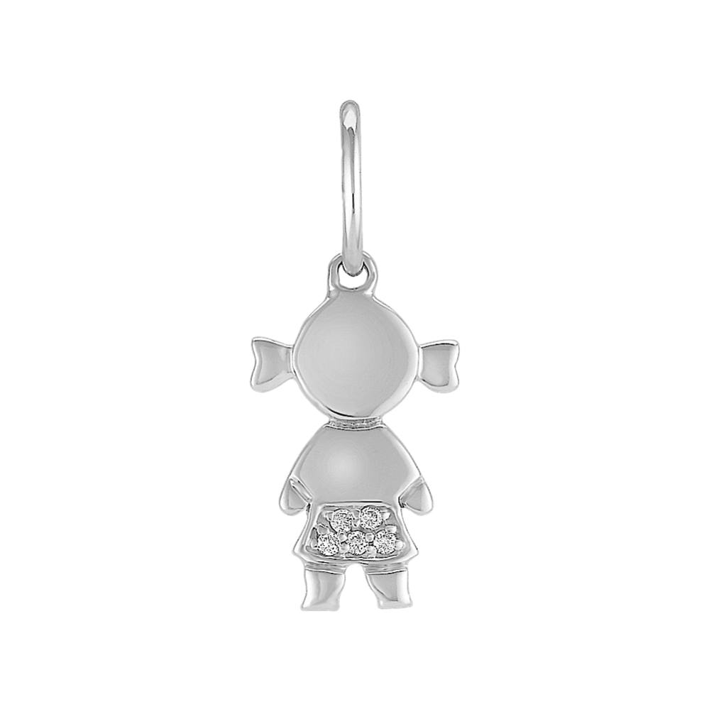 Round Diamond Little Girl Charm
