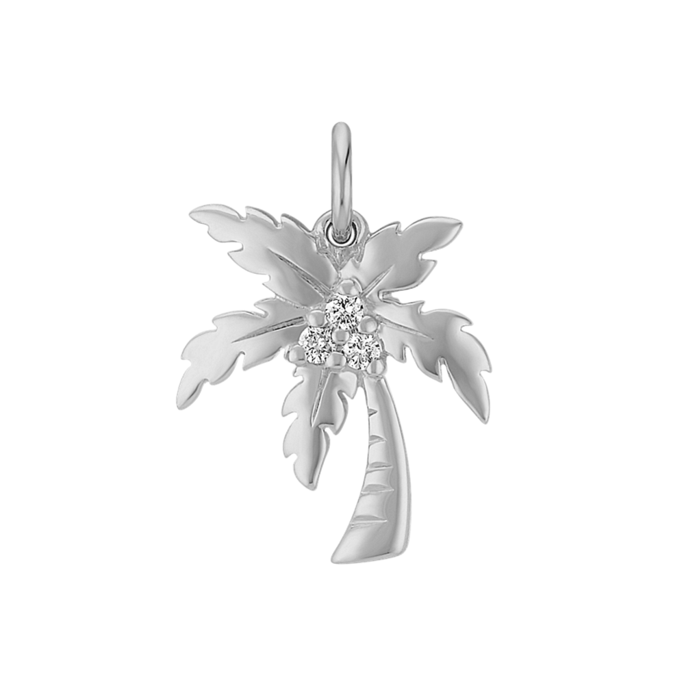Round Diamond Palm Tree Charm