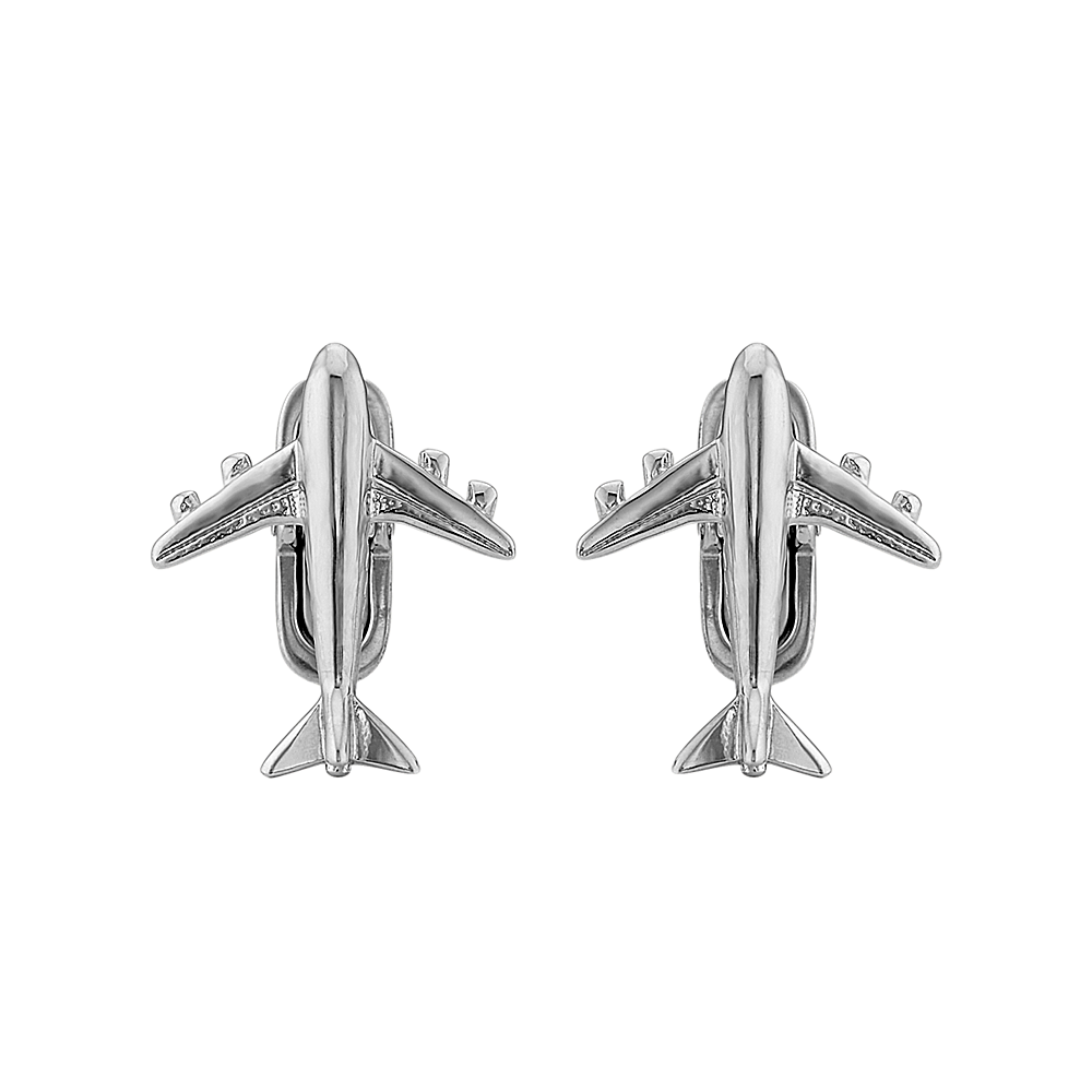 Airplane Cuff Links in Sterling Silver