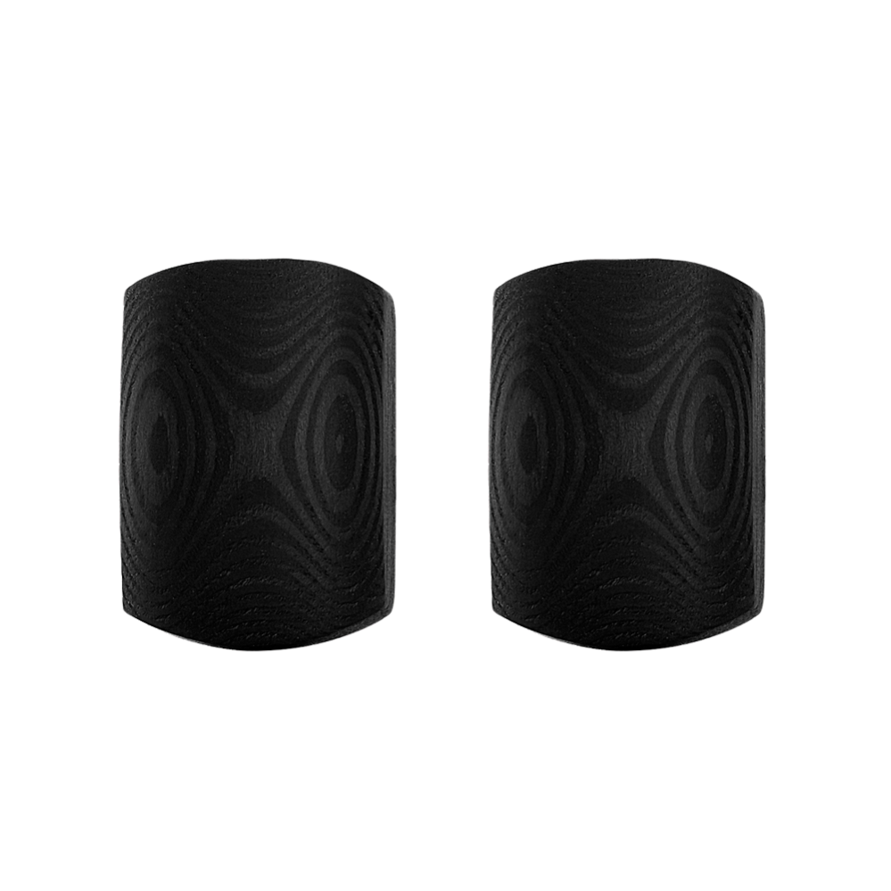 Black Carbon Fiber and Stainless Steel Cuff Links