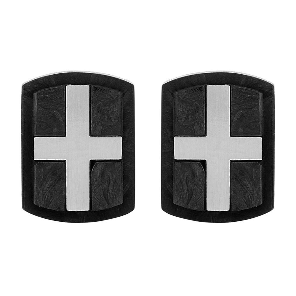 Carbon Fiber and Stainless Steel Cuff Links