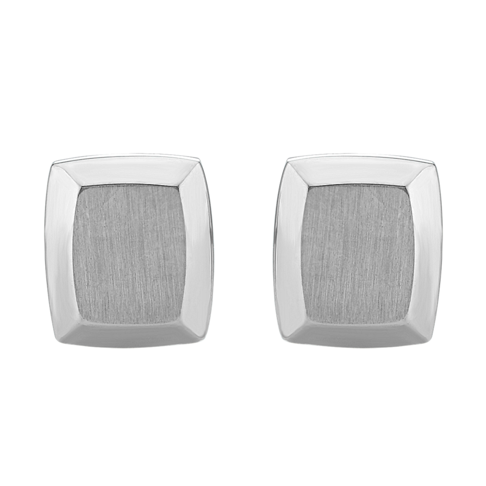 Stainless Steel Cuff Links with Polished and Brushed Finishes