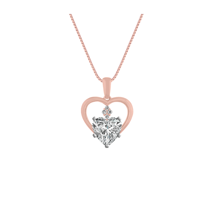 Natural Diamond Pendant for Heart-Shaped Gemstone (18 in)
