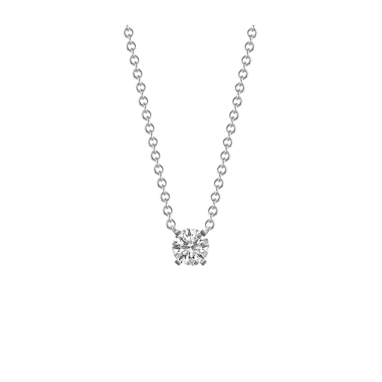 Natural Diamond Accented Pendant in 14k White Gold (18 in)