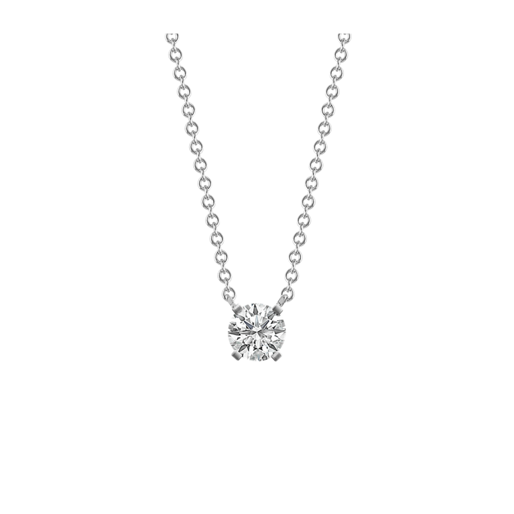 Natural Diamond Accent Pendant for Round Gemstone (18 in)