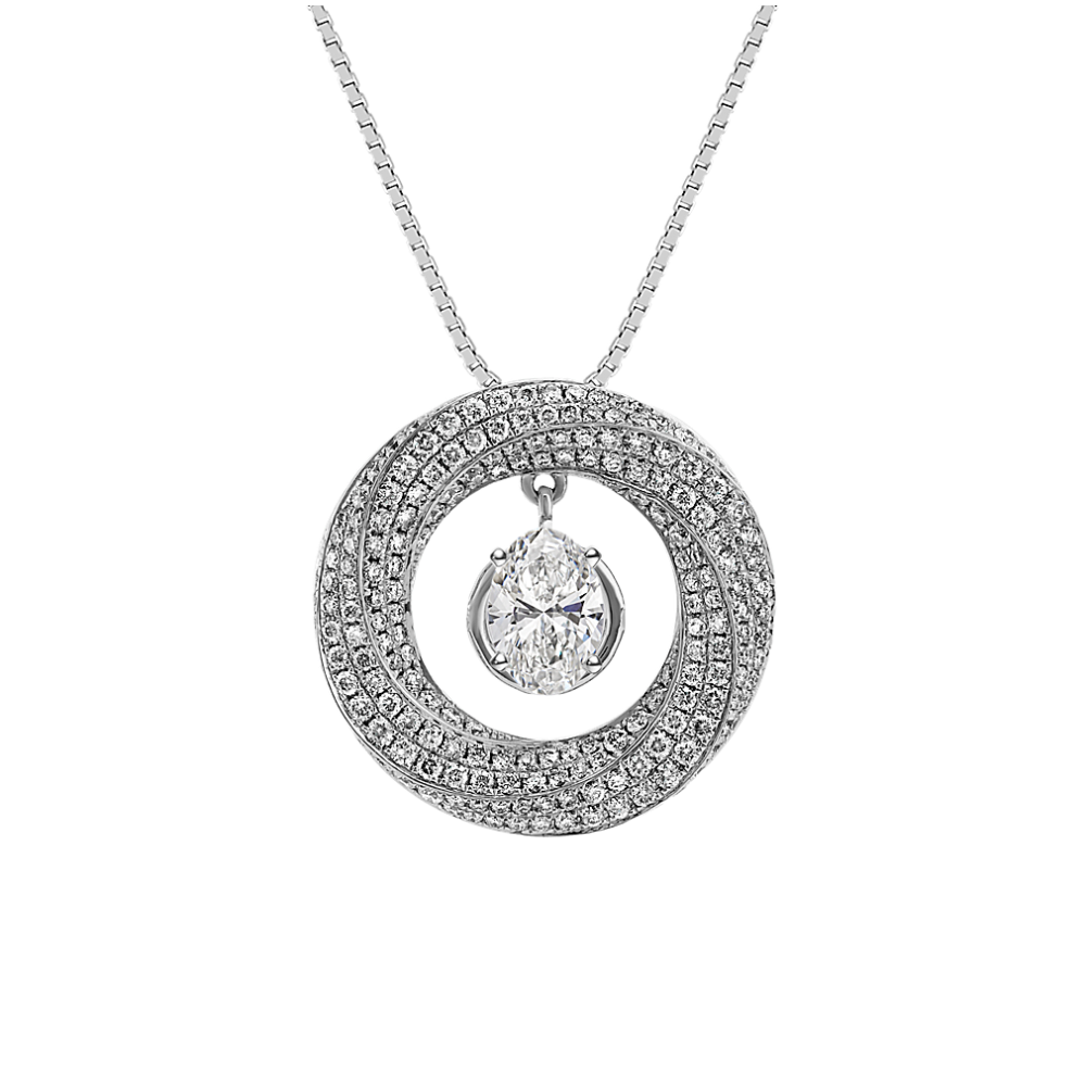 Diamond Circle Pendant for Round Gemstone (18'')